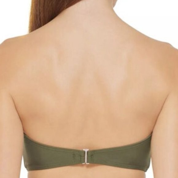 DKNY Colorblocked Bandeau Bikini Top  Moss Green Size Medium - Picture 10 of 10